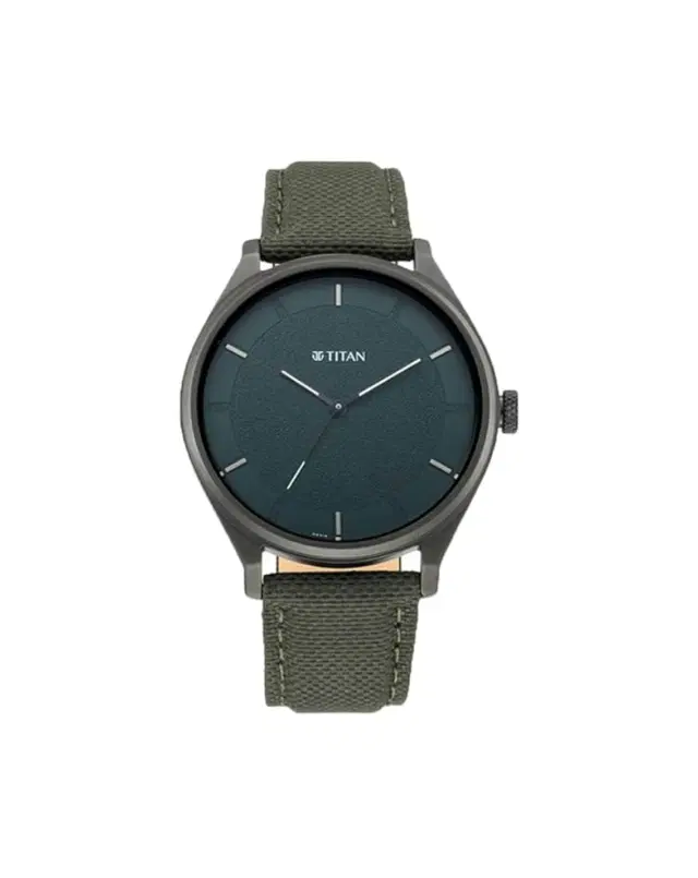 Titan Workwear Green Dial Analog Leather